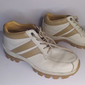 Perry Ellis Leather Golf/Tennis/Casual Cream Shoes- Size 8.5- Clean